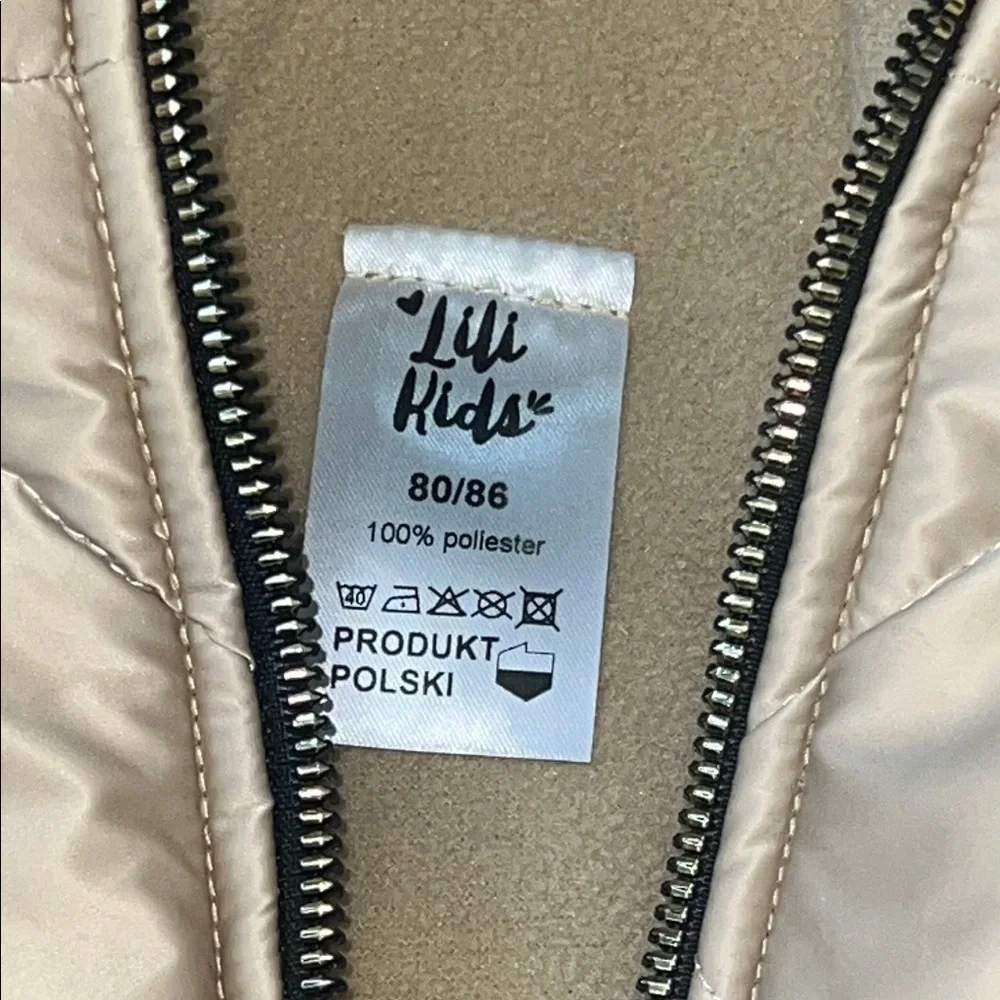 Tan Quilted Hooded Jacket with Ears 12-18 months baby ! European EUC